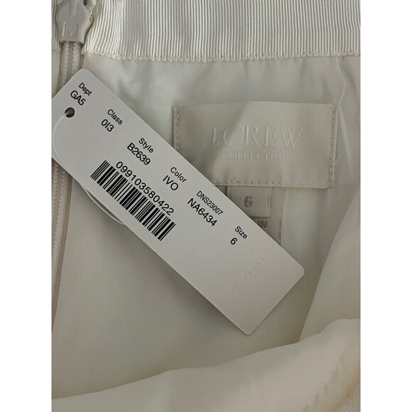 Jcrew Collection Sz 6 Short Ivory Lace Skater Skirt Ruffle Hem Pearl Details - Picture 5 of 7